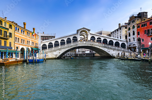 Canal Grande and Rialto Bridge in Venice  Italy