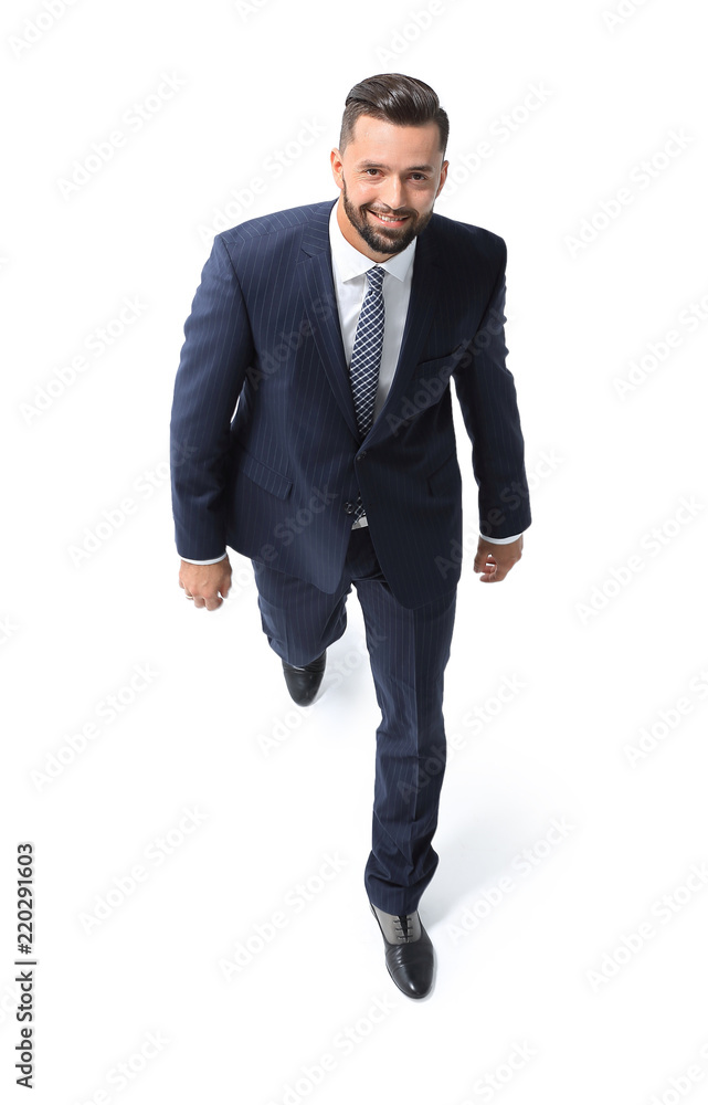 confident businessman goes forward