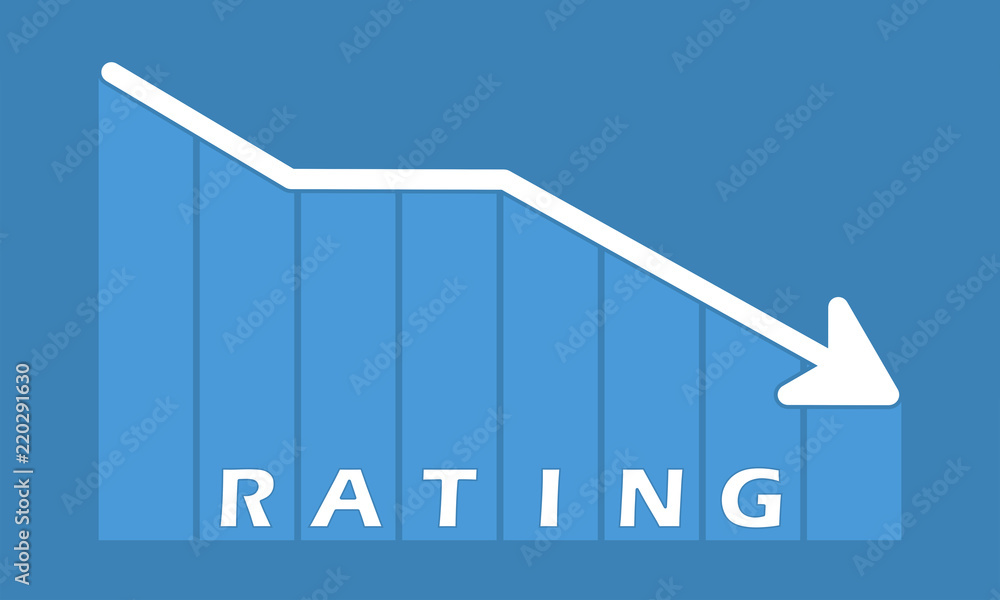 Fototapeta premium Rating - decreasing graph