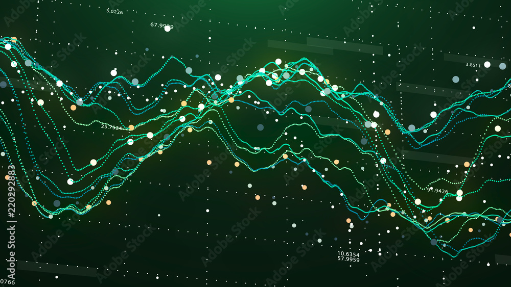 Stock market chart. Big Data. Business Graph. Investment graph. Abstract financial chart. 3D