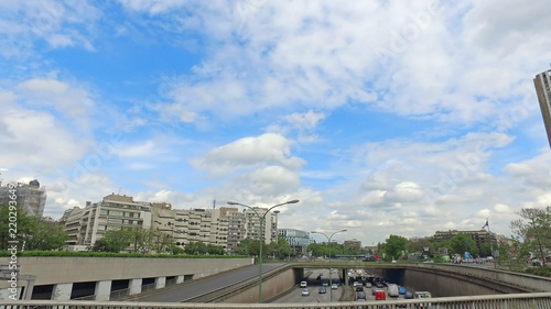 Paris, France - May 11, 2017: City of Paris near Congress Palace (Palais des congres) and Hyatt Regency
