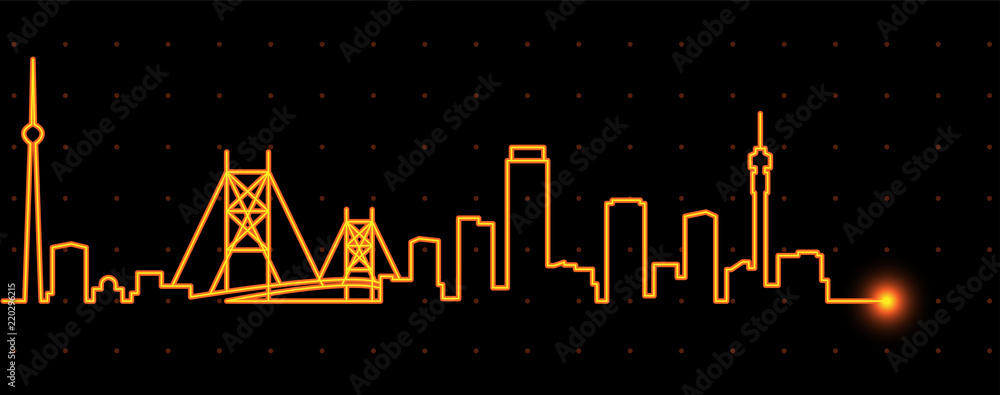 Fototapeta premium Johannesburg Light Streak Skyline