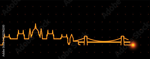 Photography Budapest Light Streak Skyline
