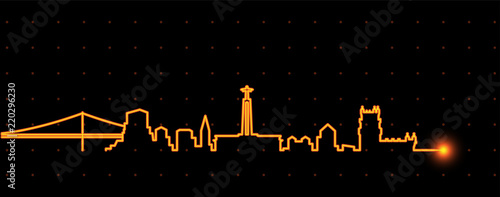 Lisbon Light Streak Skyline