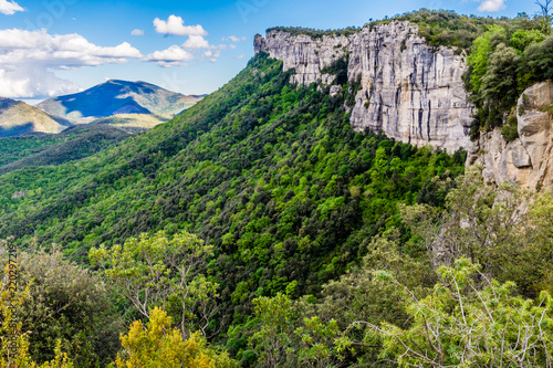 Beautiful landscape, cliffs of the Collsacabra Mountains (Catalonia, Rupit, Spain)