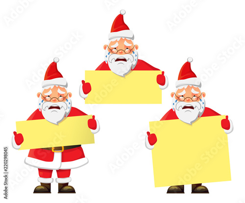 Santa Claus holding poster