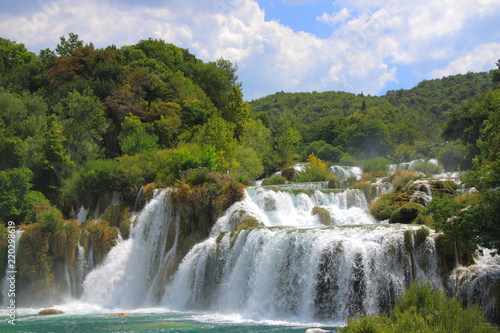 Waterfall Skradinski Buk in the Krka National Park in Croatia.