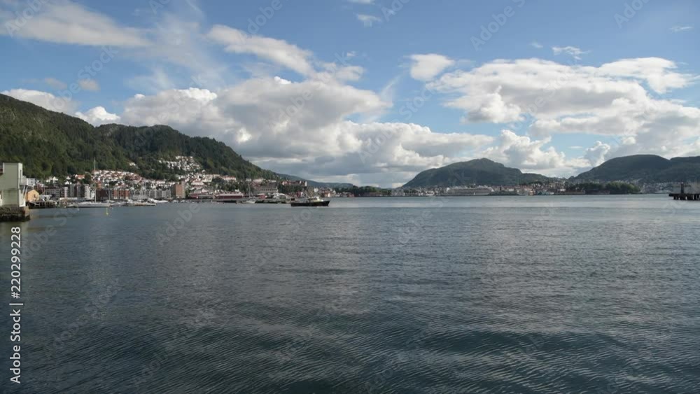 City of Bergen. Norway’s Southwestern Coast. Sunny August Midday. City of Bergen. Norway’s Southwestern Coast. Sunny August Midday.