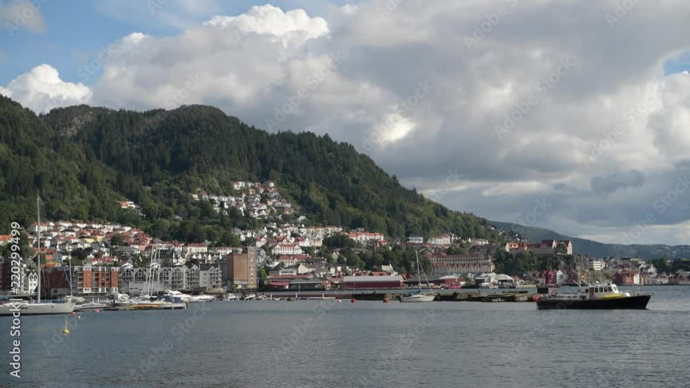 Surrounded by Mountains and Fjords City of Bergen, Norway. Surrounded by Mountains and Fjords City of Bergen, Norway.