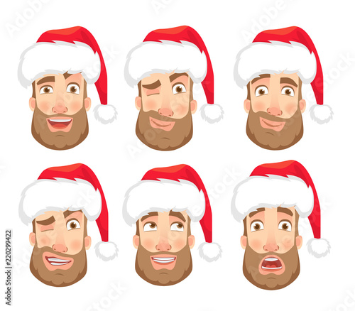 head of man in hat set
