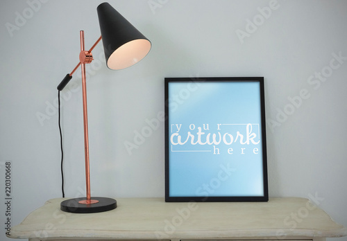 Canvas on Desk Mockup