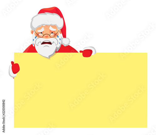 Santa Claus holding banner