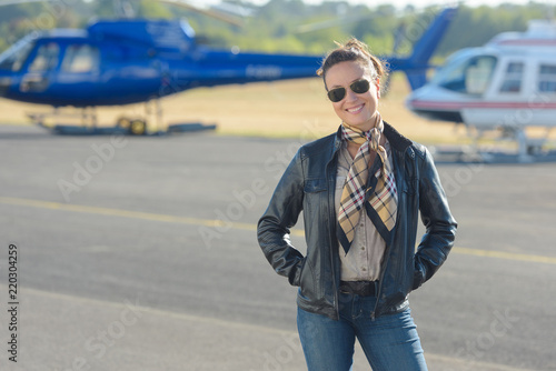 woman posing in the tarmac