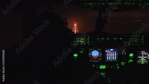 2017 - Footage shows the view from the cockpit as C-17 lands in Kuwait. photo