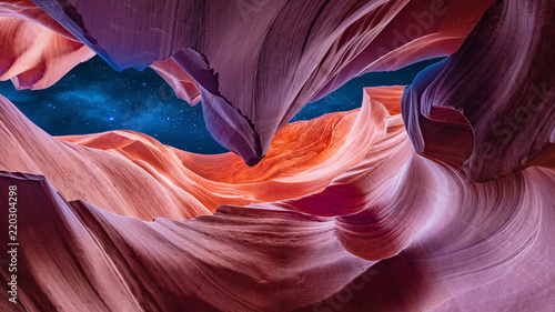 Scenic Canyon Antelope at night, Arizona