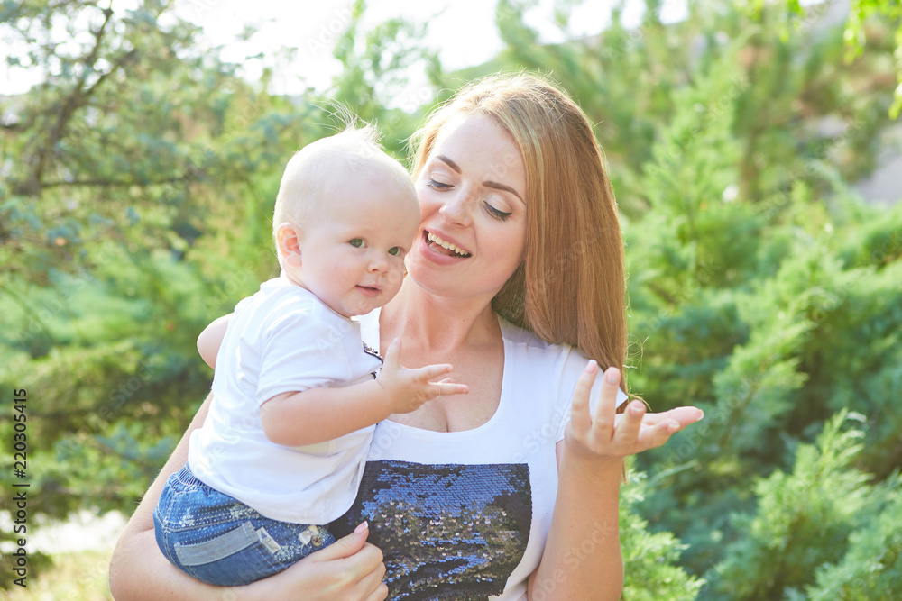 Happy beautiful mother and baby Happy beautiful mother and baby