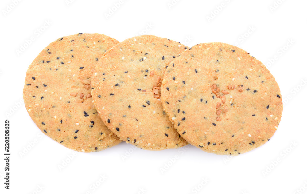 Black Sesame cookies isolated on white background Black Sesame cookies isolated on white background