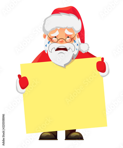 Santa Claus holding banner