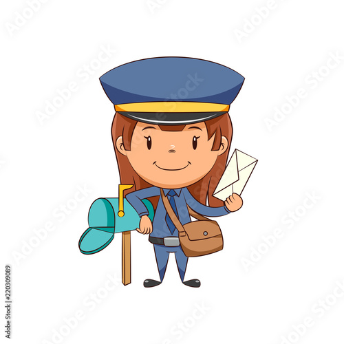 Mailwoman mailbox letter