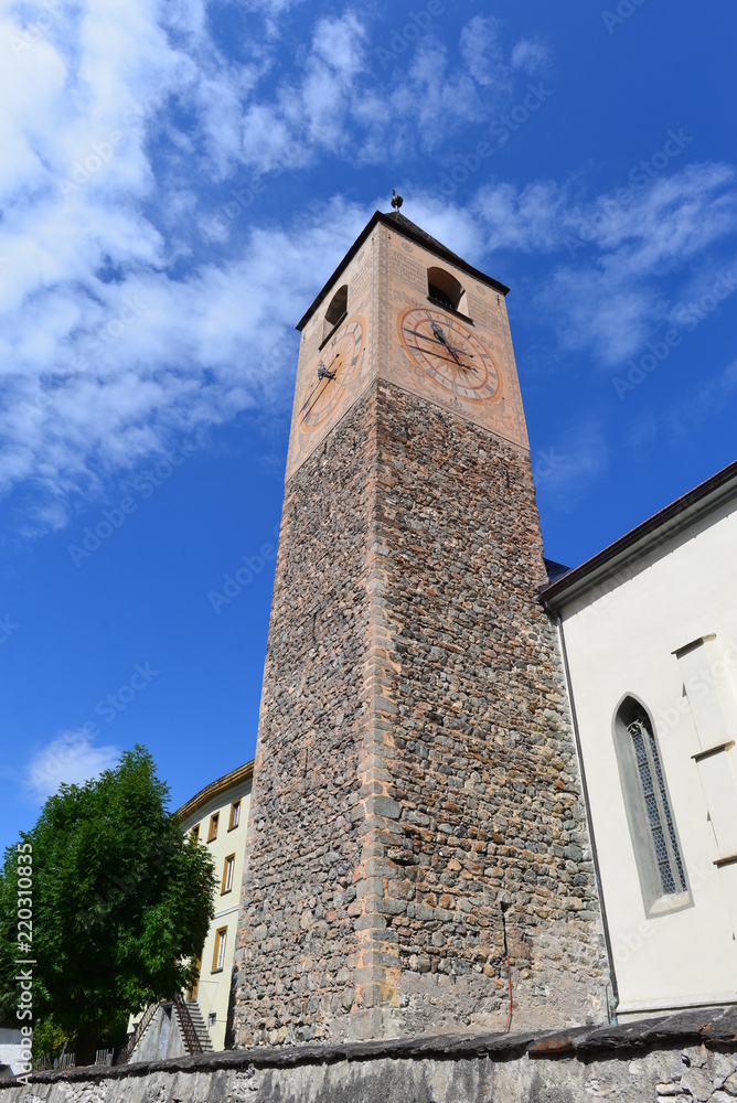 Florinuskirche Ramosch (Remüs) Gemeinde Valsot im Unterangadin-Schweiz 