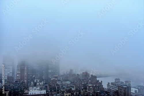 NYC shrouded in fog