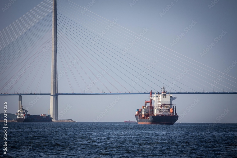 Naklejka premium Sea freight transportation.