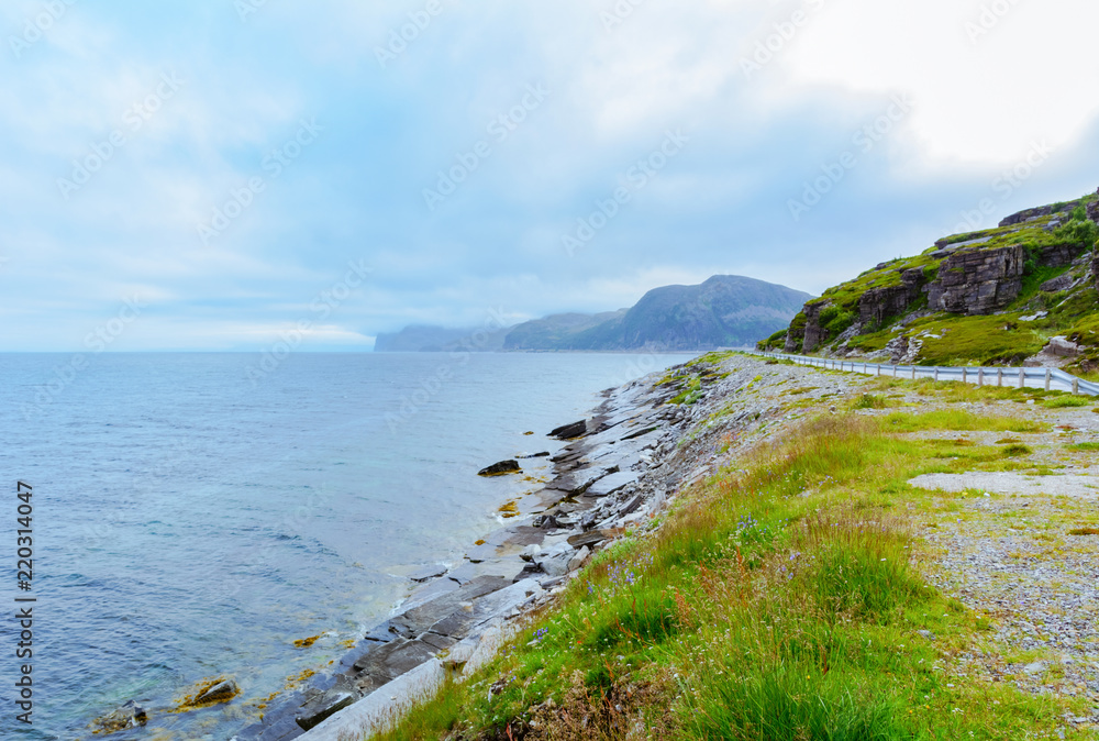 View of the severe nature of northern Norway way to Nordkapp
