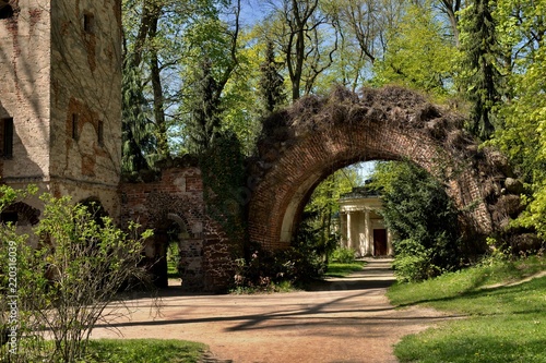Unique Polish ruins of a medieval estate, Arkadia Park Romantyczny