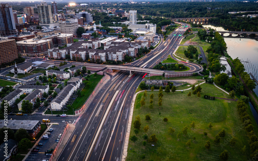 Aerial of New Brunswick Sunset