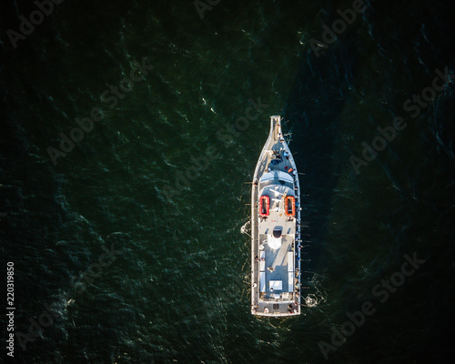 Aerial of Sunset on a Fishing Boat © Jin