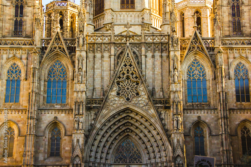 Barcelona Cathedral in Gothic Quarter Catalonia Spain