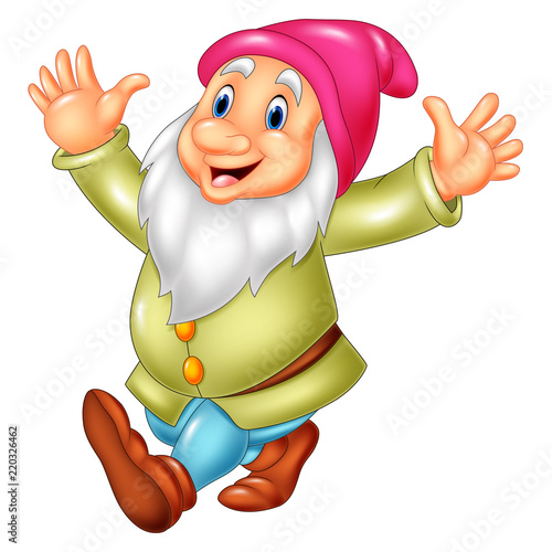 Cartoon happy dwarf