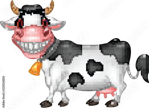Cartoon happy cow isolated on white background