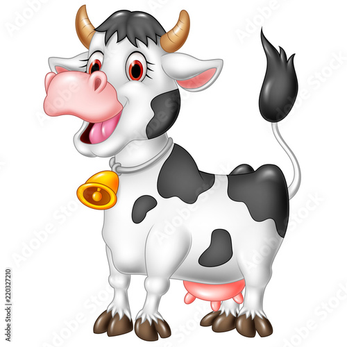 Cartoon happy cow isolated on white background