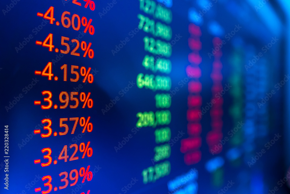 Stock market graph analysis. Stock market data on LED display on laptop screen for finance and economic. Business graph background. Stock market graph analysis. Stock market data on LED display on laptop screen for finance and economic. Business graph background.
