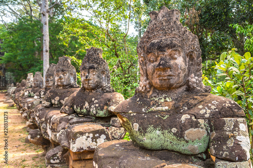 Sculptures in the Gate of Angkor Wat