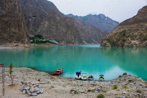 Beautiful view of attabad lake Karakoram Highway © Aleemzahidkhan