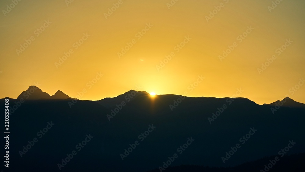Nice sunrise in the mountains of Sochi Nice sunrise in the mountains of Sochi