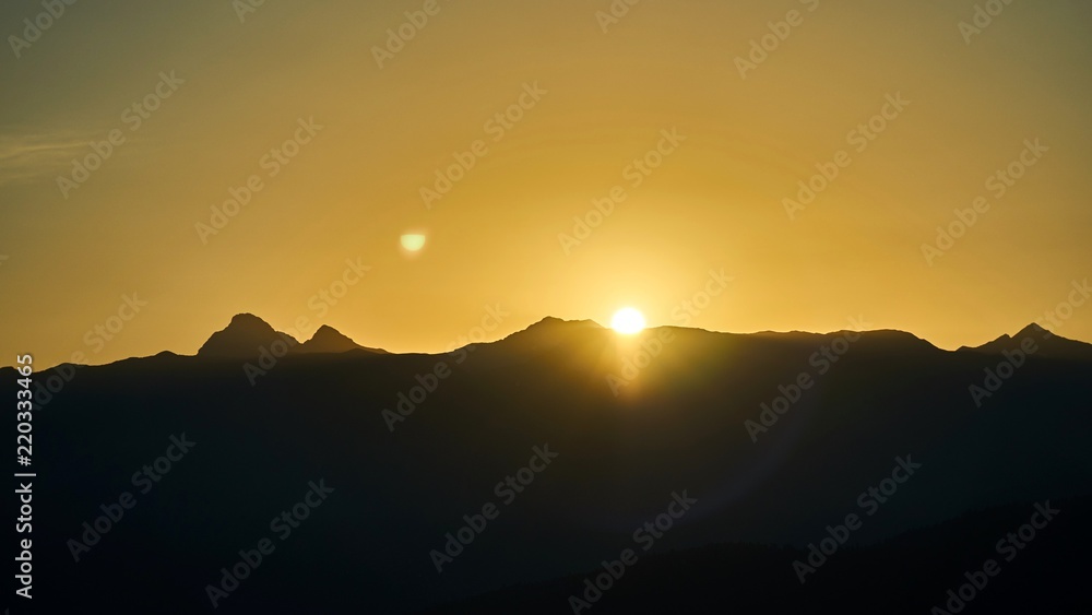 Nice sunrise in the mountains of Sochi Nice sunrise in the mountains of Sochi