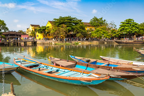 Traditional boats in Hoi An, Vietnam