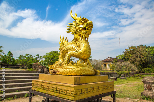 Golden dragon in Hue, Vietnam