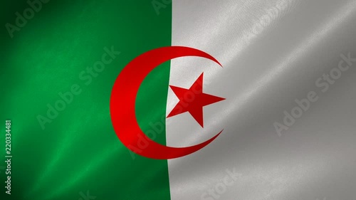 Beautiful high quality, high detailed flag of Algeria. photo