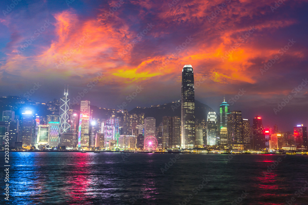 Fototapeta premium Port Wiktorii w Hongkongu