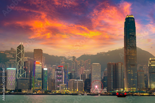 Canvas Print Victoria Harbour in Hong Kong