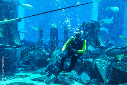 Aquarium in Hotel Atlantis in Duba