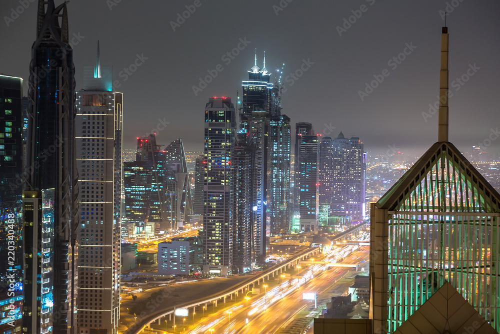 Obraz premium Downtown Dubai at night