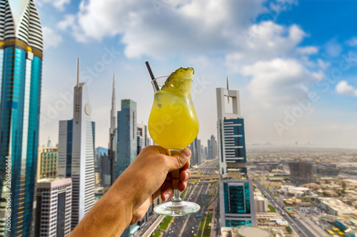 Photography Aerial view of downtown Dubai