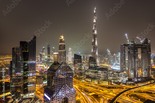 Downtown Dubai at night