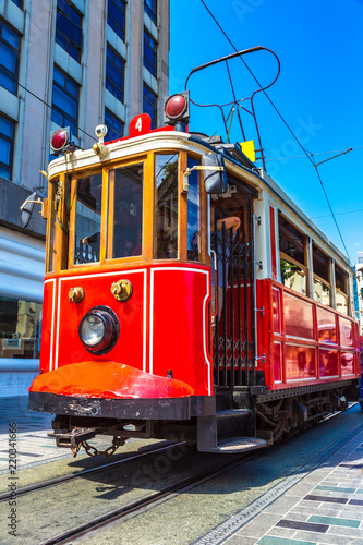 Retro tram in Istanbul,