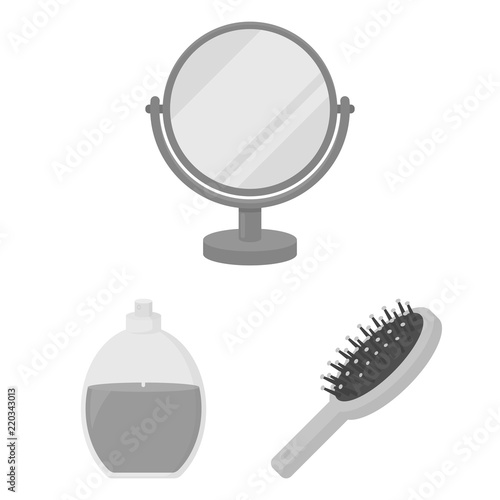 Makeup and cosmetics monochrome icons in set collection for design. Makeup and equipment vector symbol stock web illustration.